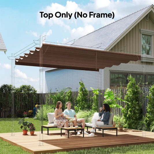 Retractable Pergola Canopy, 10' x 10', Coffee Gazebo Canopy Replacement Coffee at Gallery Canada