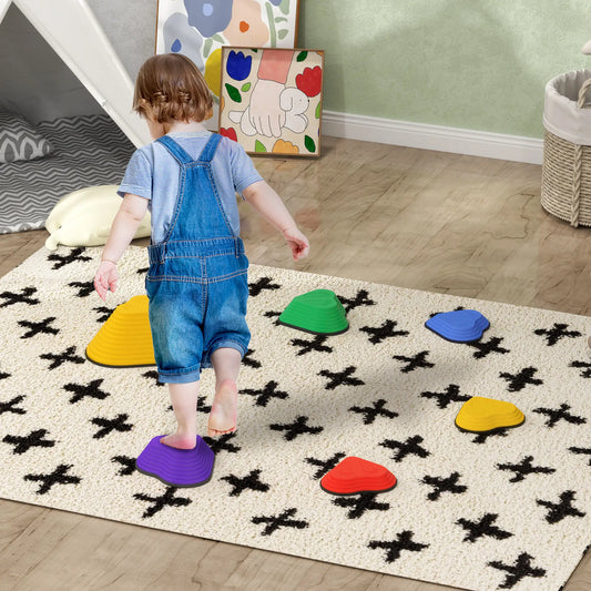 6Pcs Non-Slip Stackable Kids Stepping Stones, Heart-Shaped Gym Sets & Swings Multi Colour at Gallery Canada