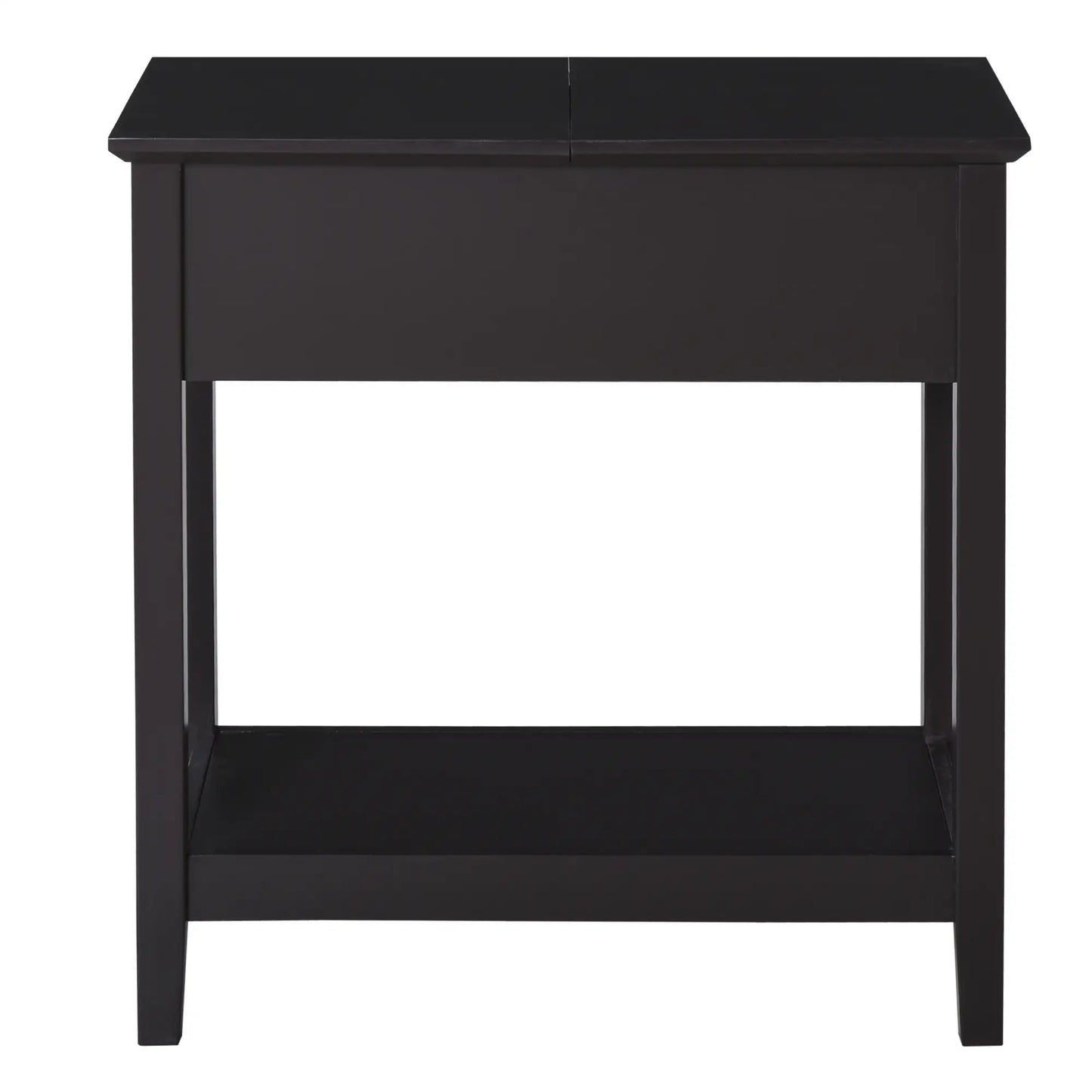 Flip Top End Side Table with Cabinet, Bottom Shelf, Dark Coffee Side Tables at Gallery Canada