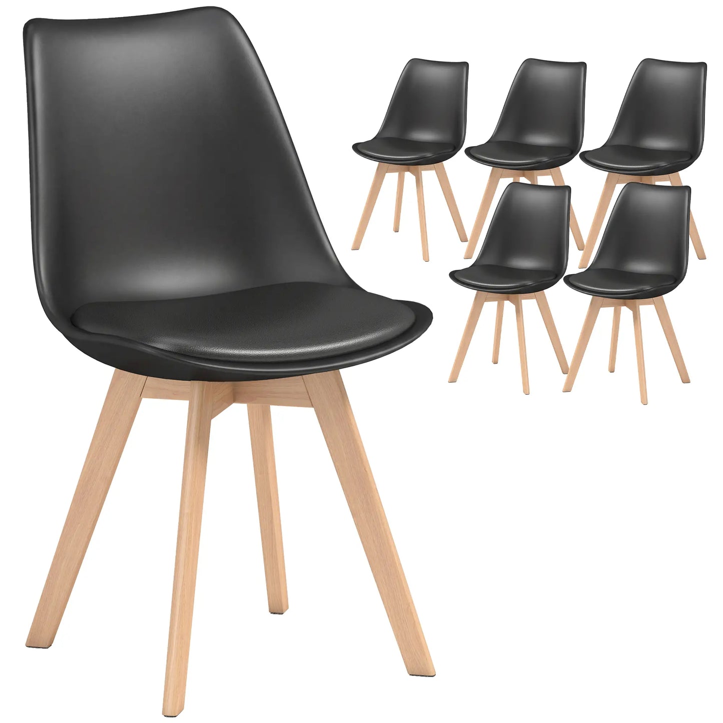 Modern Dining Table Chairs Set Of 6, Rubber Wood Kitchen Table Chairs Dining Chairs at Gallery Canada