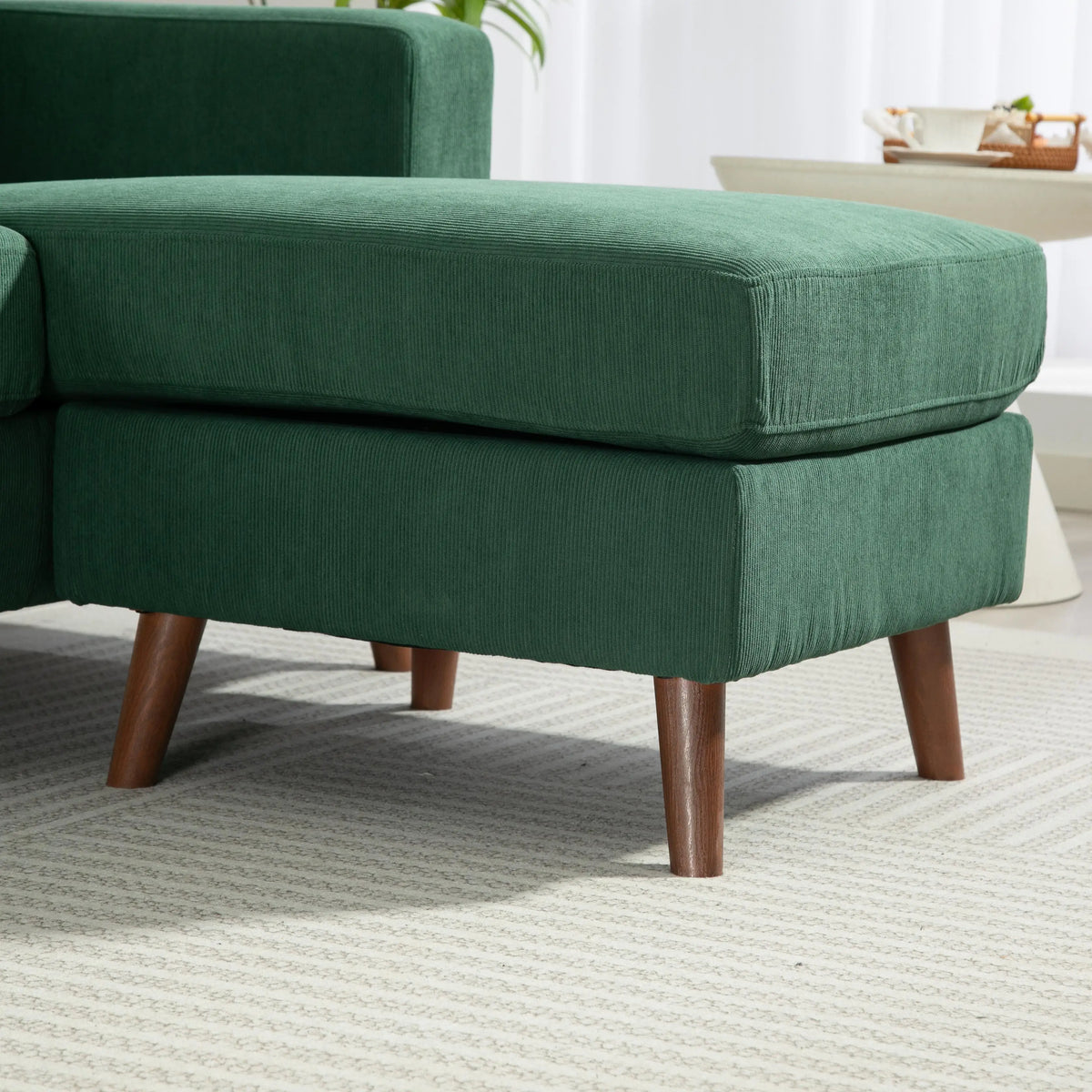 Sectional Sofa with Changeable Chaise, 3 Seat L-Shaped, Dark Green 3-Seater Sofas at Gallery Canada