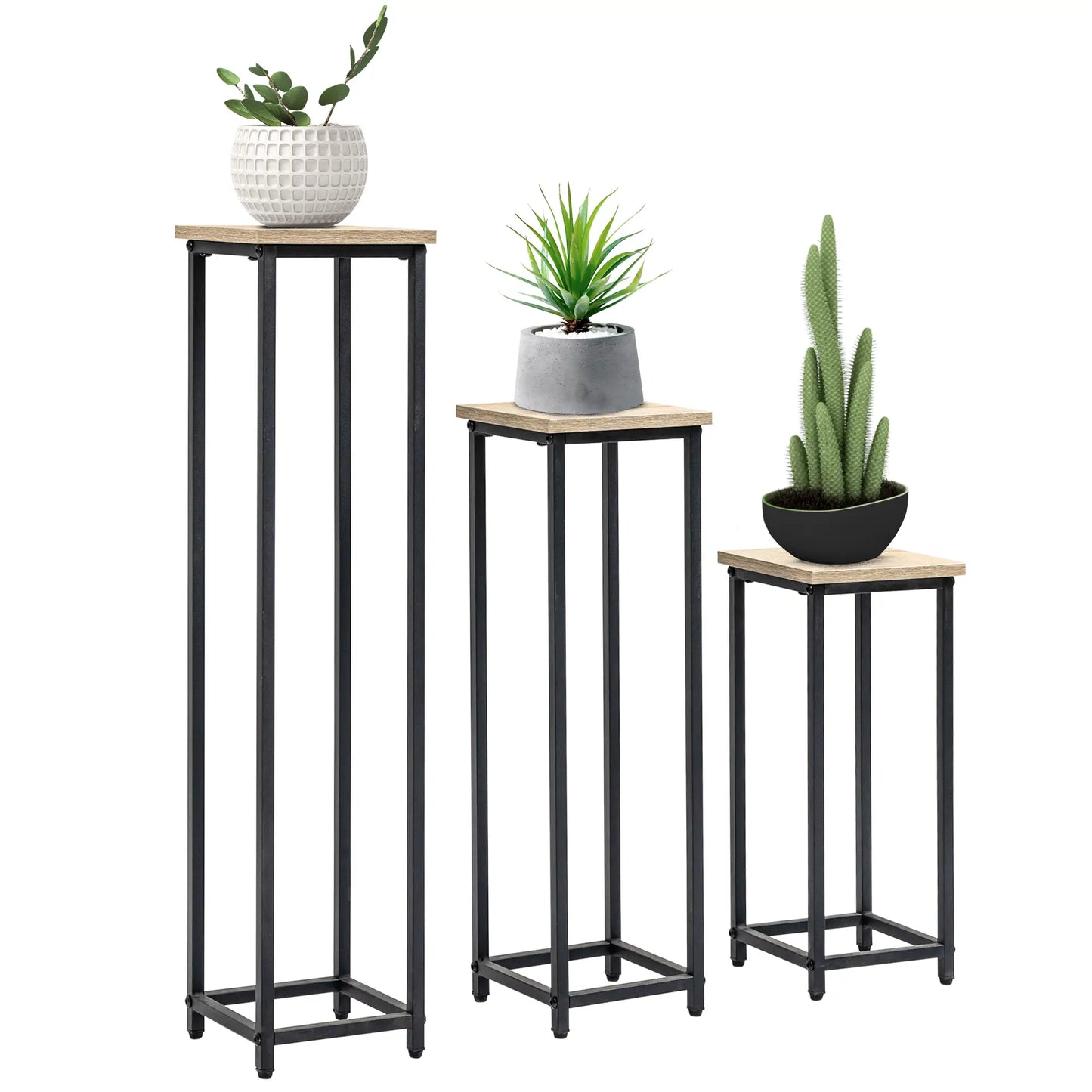 3 Pack Metal Plant Stand, Indoor Outdoor Rack, Decorative Flower Holder