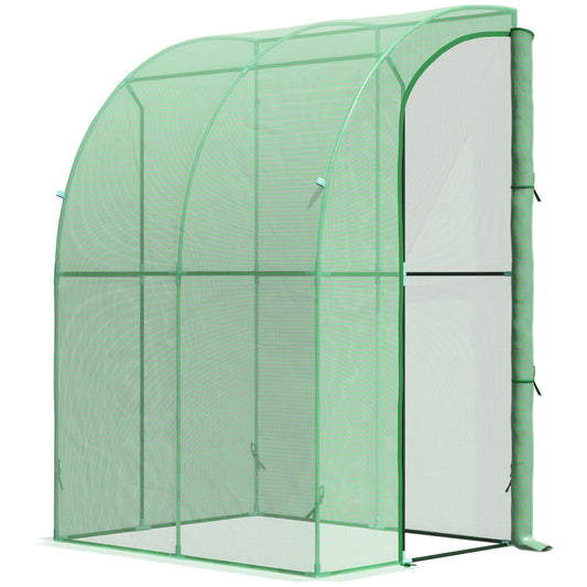 5' x 4' x 7' Outdoor Walk-in Garden Greenhouse, Polycarbonate Panels Plants Flower Growth Shed with Roll-Up Door Hot House, for Plants Herbs Vegetables - Green - Gallery Canada