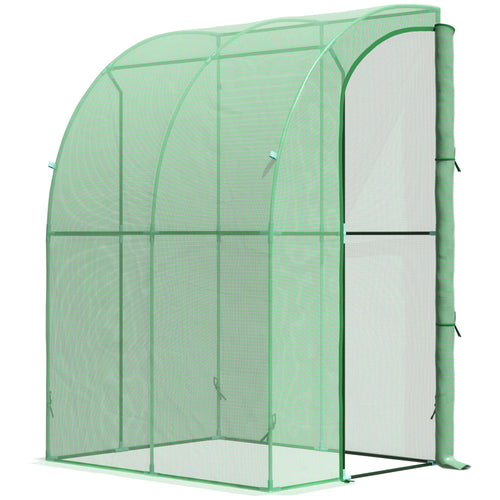 5' x 4' x 7' Outdoor Walk-in Garden Greenhouse, Polycarbonate Panels Plants Flower Growth Shed with Roll-Up Door Hot House, for Plants Herbs Vegetables - Green