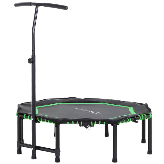 48" Silent Mini Trampoline with Adjustable Handle Bar Fitness Trampoline Bungee Rebounder Jumping Cardio Trainer Workout for Adults or Teens Jump Exercise Equipment Green - Gallery Canada