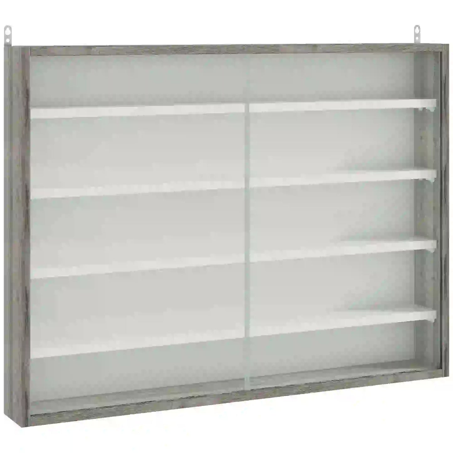 5-Tier Display Cabinet, Glass Curio Cabinet, White Display Bookshelves at Gallery Canada