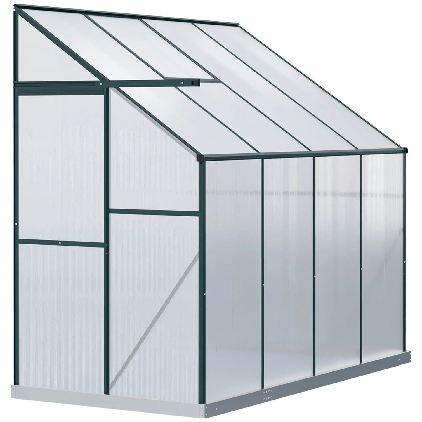 Walk-In Garden Greenhouse, Aluminum Polycarbonate, Roof Vent, 8' x 4' x 7', Silver Walk In Greenhouses at Gallery Canada