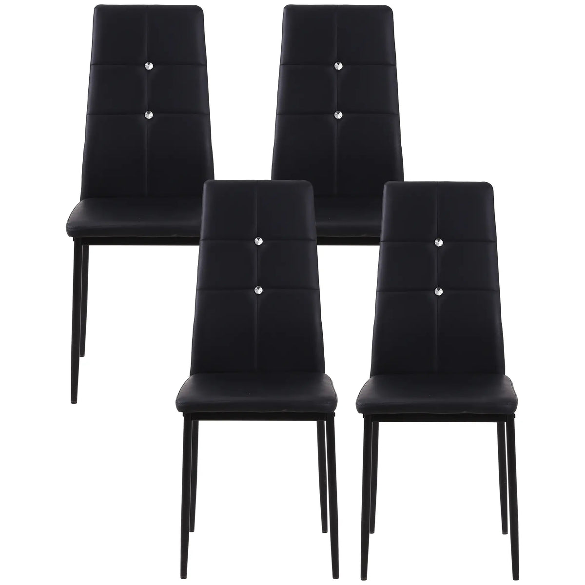 Modern Dining Chairs Set of 4, Upholstered High Back, Black Bar Stools at Gallery Canada