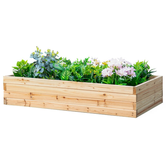 47" x 24" x 9" Raised Garden Bed, Outdoor Wooden Planter Box for Growing Vegetables, Flowers, Fruits, Herbs, and Succulents, Easy Assembly - Gallery Canada