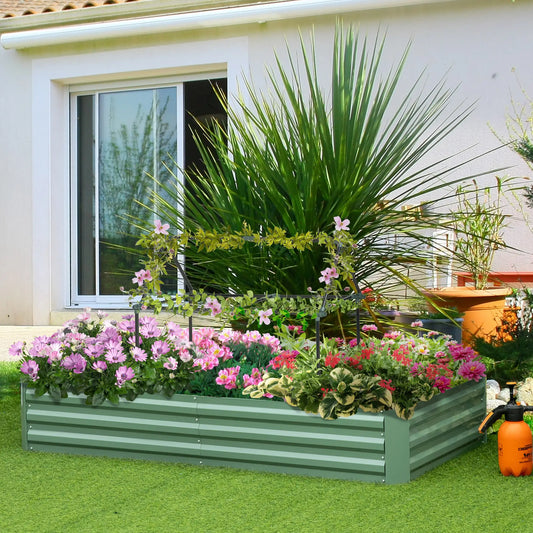 6' x 3' x 1' Raised Garden Bed, Steel Frame, Light Green Raised Garden Beds Light Green at Gallery Canada