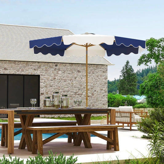 9FT Patio Umbrella, 8 Ribs, Crank & Tilt, UPF 50+, Mixed Color Sun Umbrellas Blue, White, Yellow at Gallery Canada