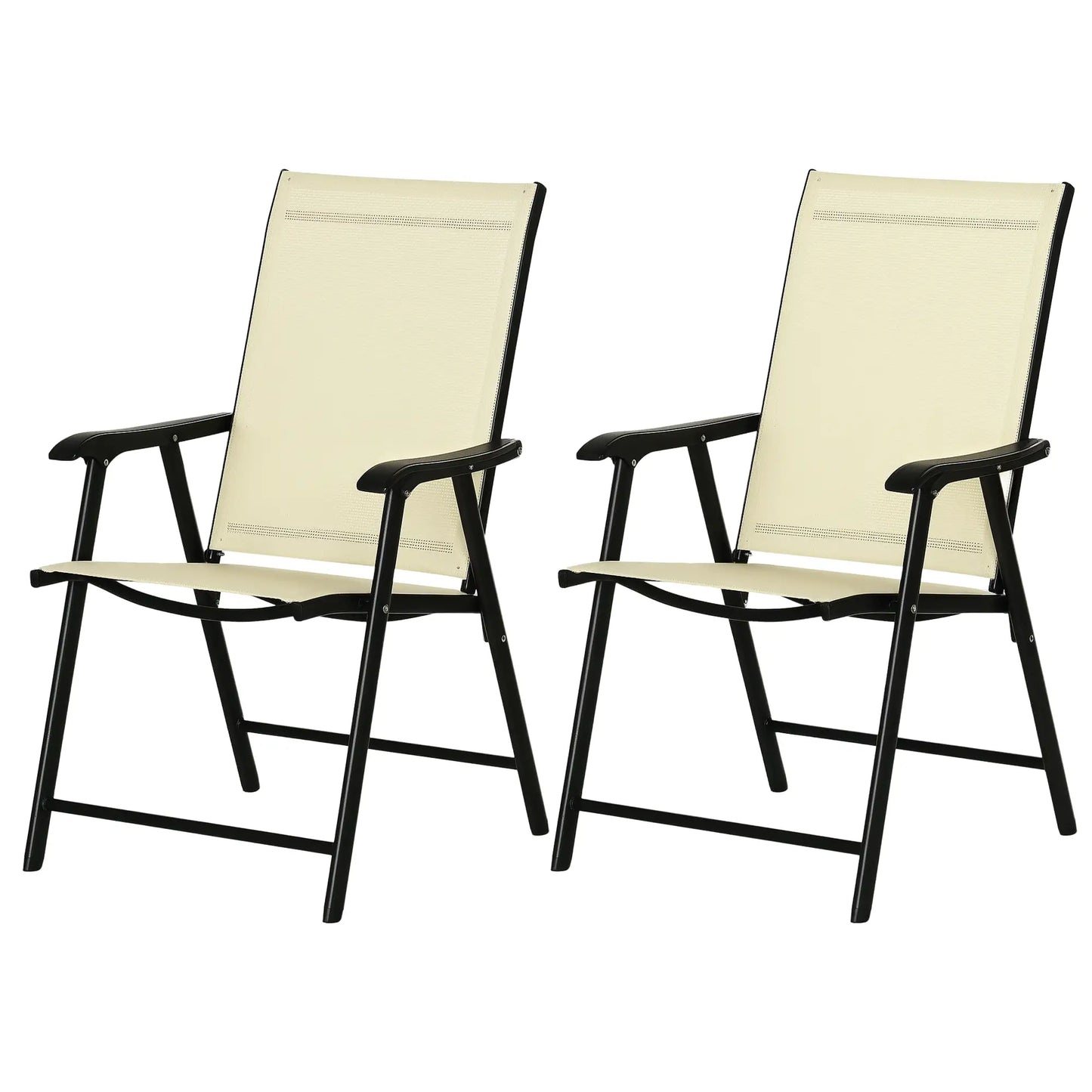 Outdoor Dining Chairs Set of 2, Folding Patio Set, Texteline Steel Frame Patio Chairs at Gallery Canada