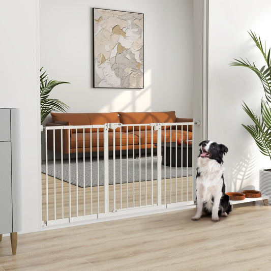 30 Inch Pet Gate with Door, 7", 8", 12" Extensions Kit Houses, Kennels & Pens White at Gallery Canada