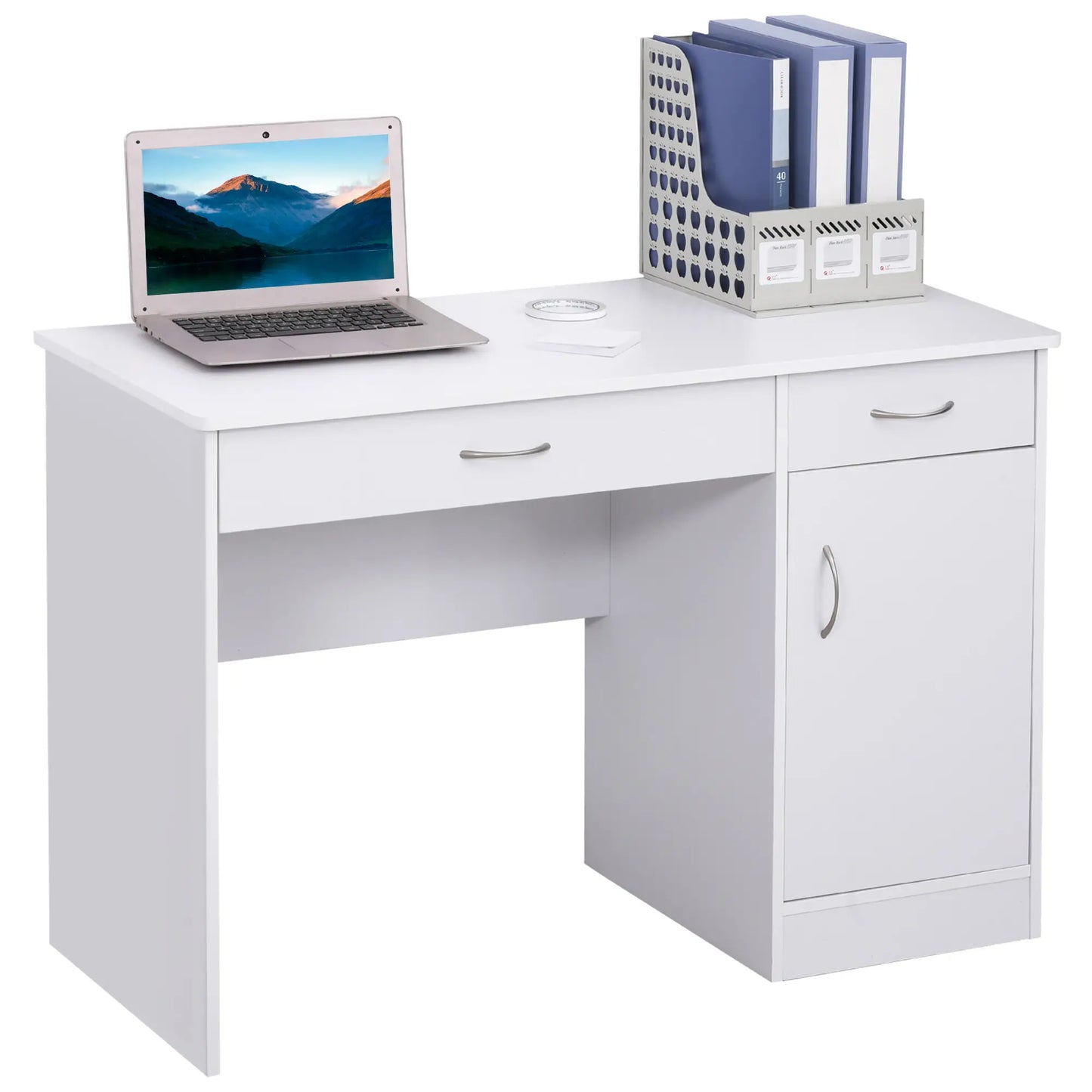 Computer Desk with Storage Drawers, Study Writing Table, White Writing Desks at Gallery Canada