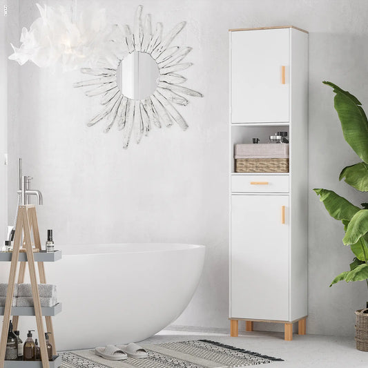 Bathroom Storage Cabinet, Floor Standing Linen Tower, White Bathroom Cabinets White at Gallery Canada