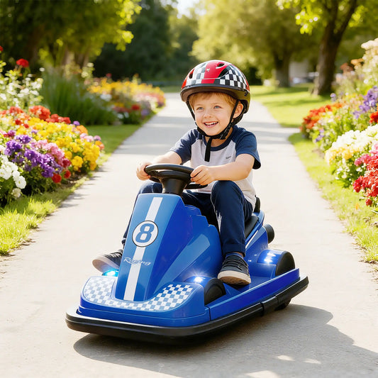 6V Bumper Car for Kids, 360 Degree Spin, Dual Motors, Music, Blue Electric Toy Cars Blue at Gallery Canada