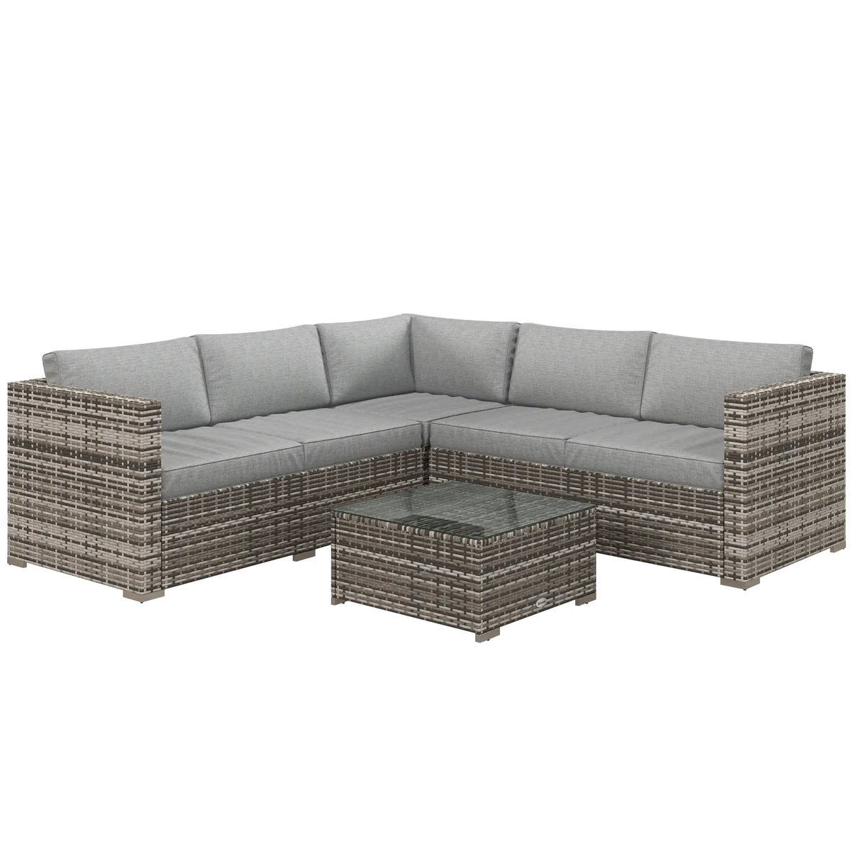 4 Piece Rattan Wicker Outdoor Conversation Set, Grey Patio Furniture Sets at Gallery Canada