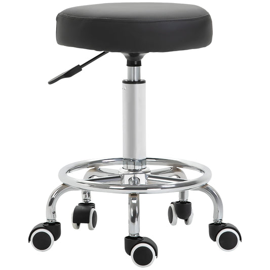 Adjustable Swivel Salon Stool Hydraulic PU Barber Rolling Massage Tattoo Chair Bar Beauty SPA Seat Black - Gallery Canada