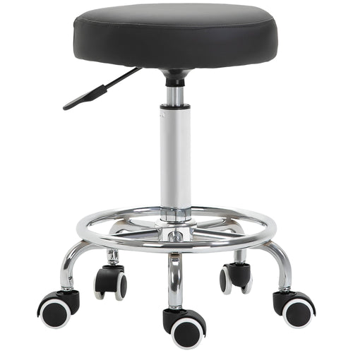 Adjustable Swivel Salon Stool Hydraulic PU Barber Rolling Massage Tattoo Chair Bar Beauty SPA Seat Black