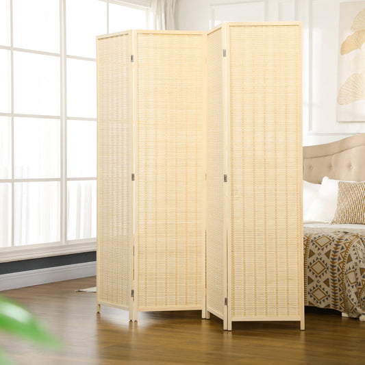 Woven Bamboo Room Divider, 4 Panel, 71"x71"x0.6", Natural Room Dividers Natural at Gallery Canada