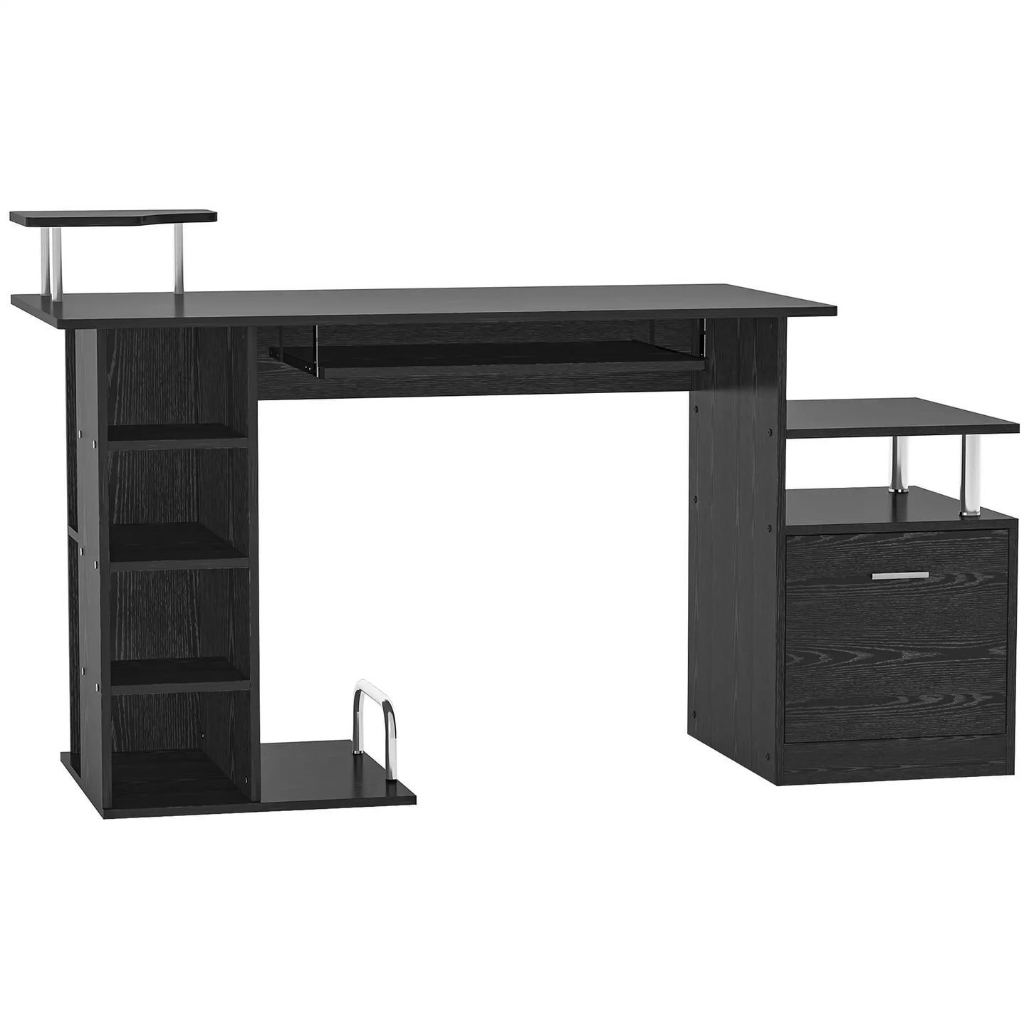 Wood Computer Desk with Storage Shelf, Black Computer Desks at Gallery Canada