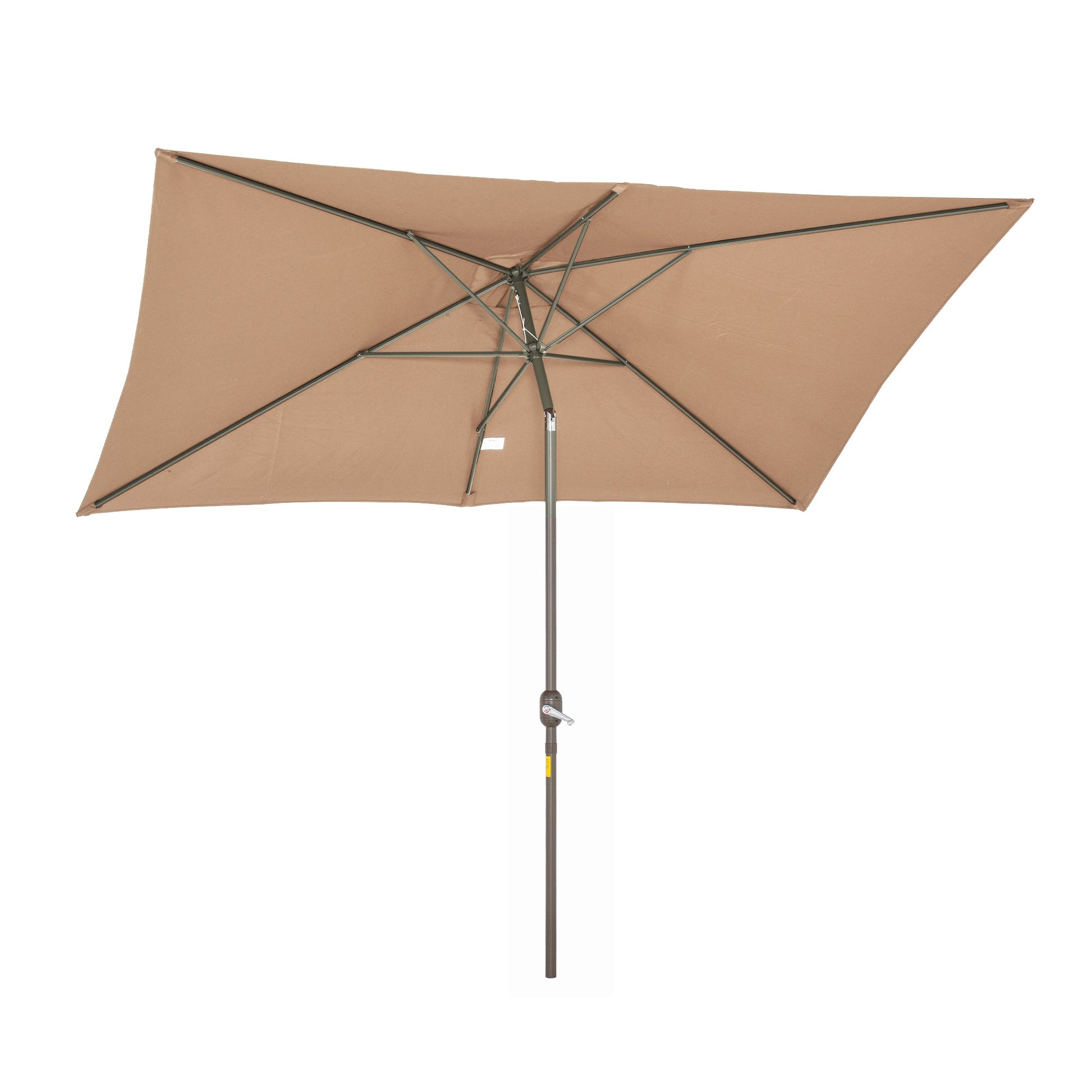 6.5x10ft Patio Umbrella Rectangle Aluminum Tilt Garden Market Parasol Outdoor Sunshade Canopy with Crank (Tan) at Gallery Canada