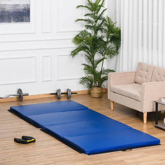 4'x10'x2'' Folding Gymnastics Mat, Exercise Mat, Dark Blue Gymnastics Mats Dark Blue at Gallery Canada