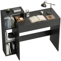 Computer Desk With Storage, 3 Open Shelves And Drawer, Black Computer Desks at Gallery Canada