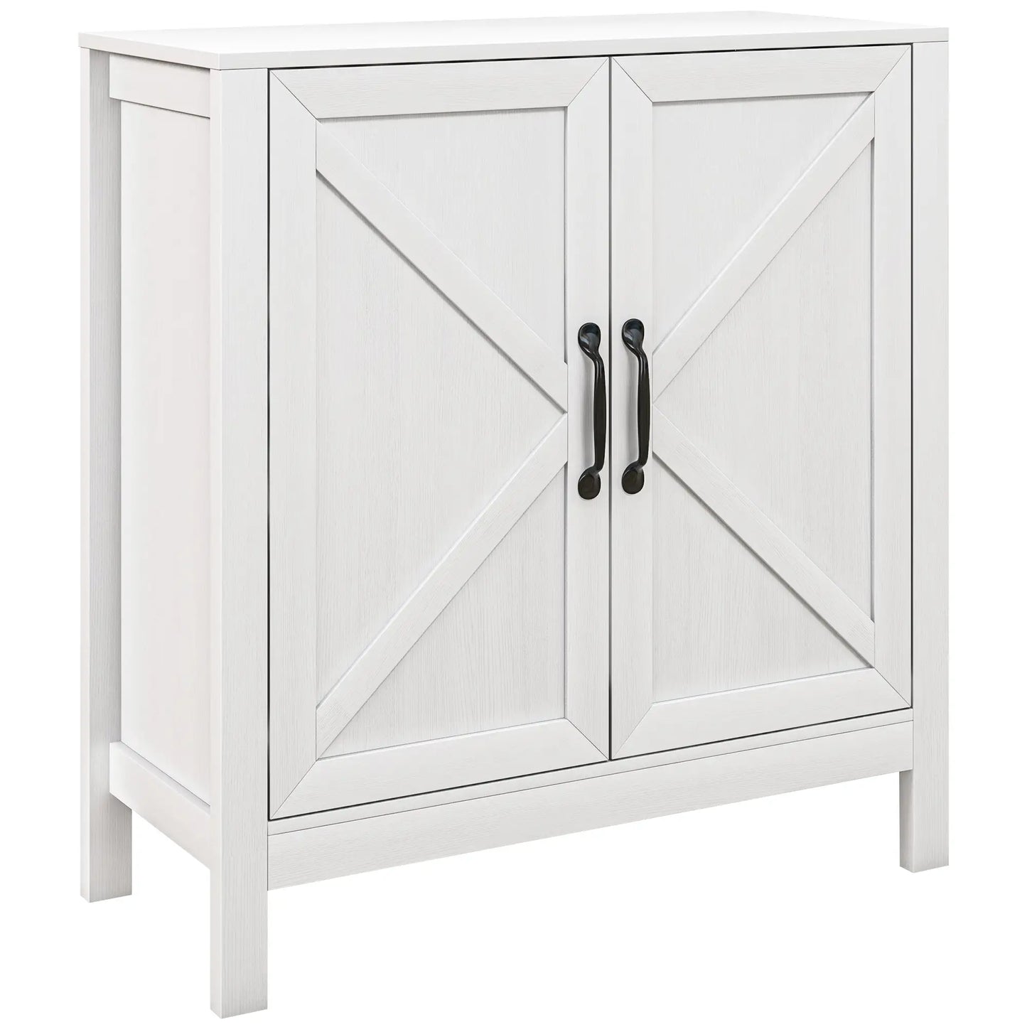 Sideboard Buffet, Kitchen Cabinet with Barn Door, Adjustable Shelves, White Wood Grain, White Bar Cabinets at Gallery Canada