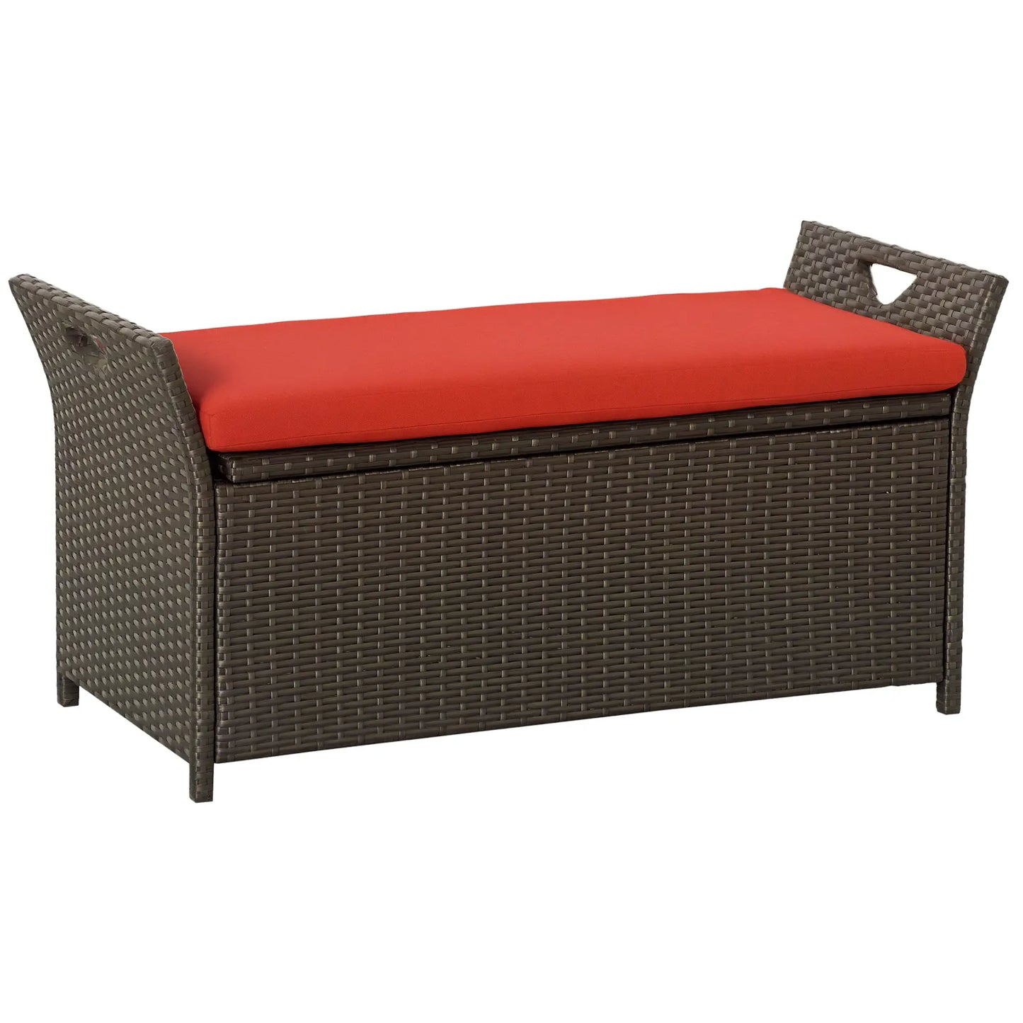 2-In-1 Outdoor PE Rattan Storage Bench, 29 Gallon, Red Patio Storage Boxes at Gallery Canada