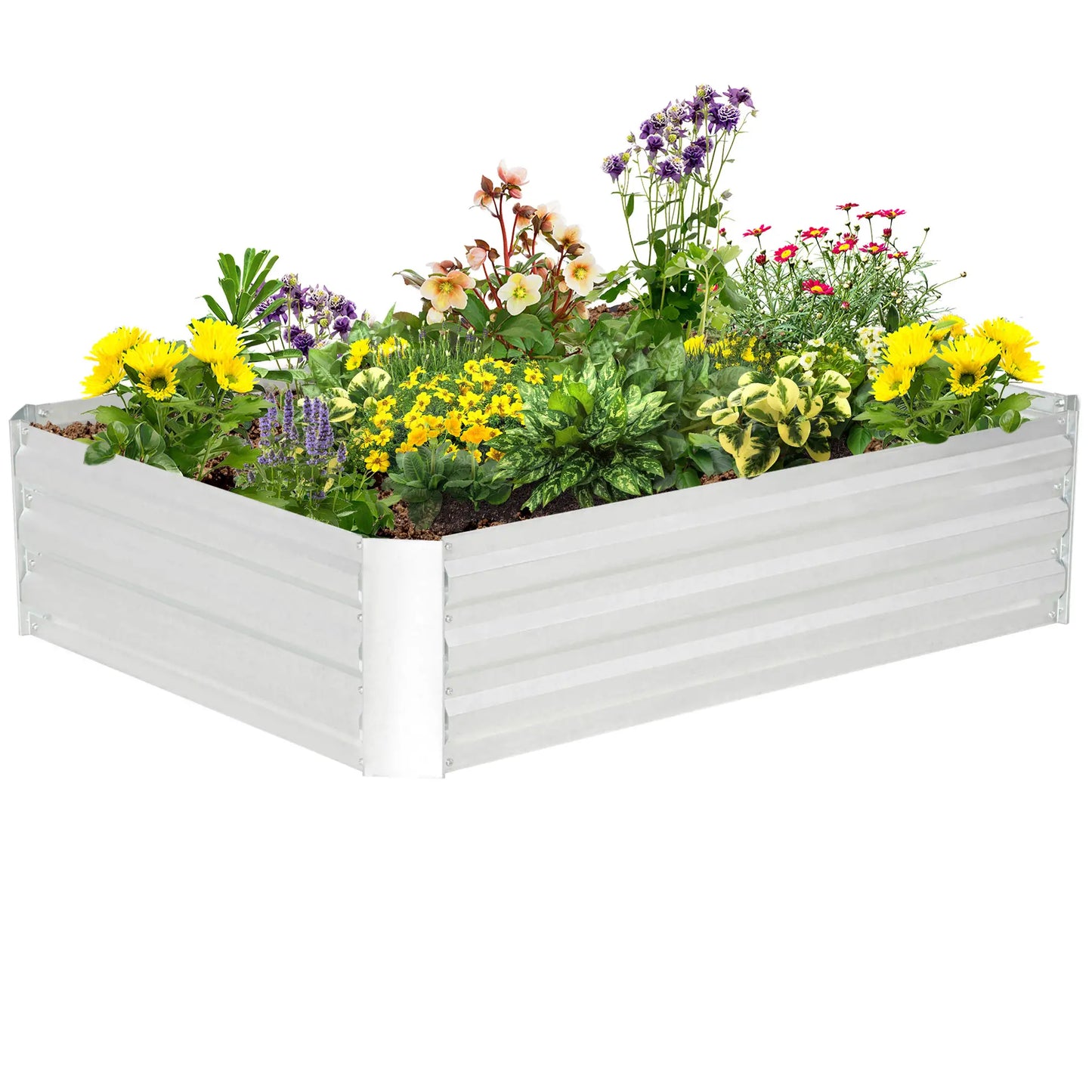 Galvanized Raised Garden Bed, 4' x 3' x 1', Outdoor Metal Planter Box Raised Garden Beds at Gallery Canada