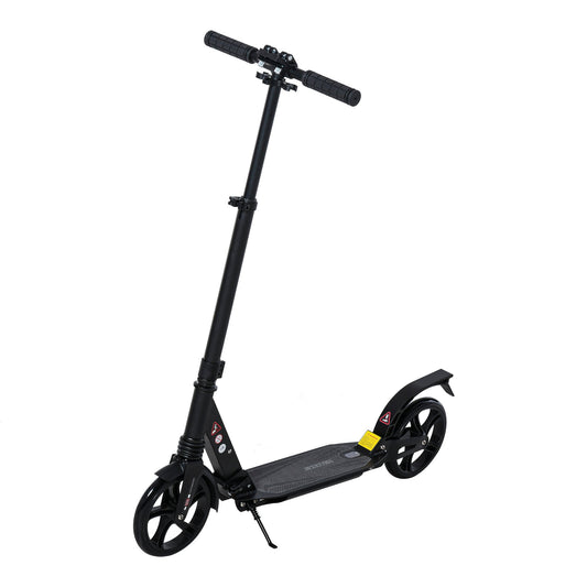 Kick Scooter Foldable Aluminum Ride On Toy For 8+ Adult Teens with Foot Brake, Adjustable Handle, 7.75'' Big Wheels, Black - Gallery Canada