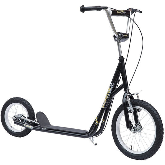 Kick Scooter for Kids 5 Years and Up, Adjustable Height, with Inflatable Wheels, Front Rear Dual Brakes, Black - Gallery Canada