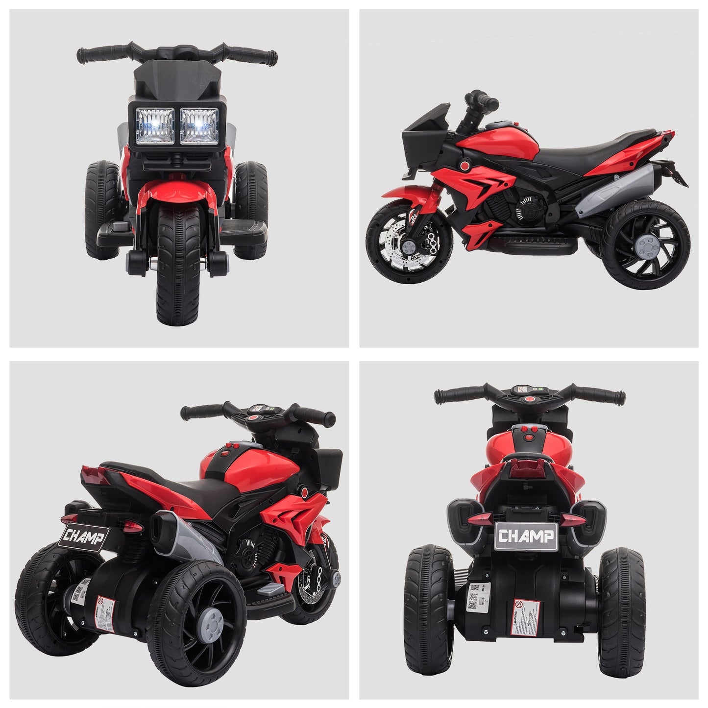 Kids Electric Pedal Motorcycle Ride-On Toy 6V Battery Powered w/ Music Horn Headlights Motorbike for Girls Boy Red at Gallery Canada
