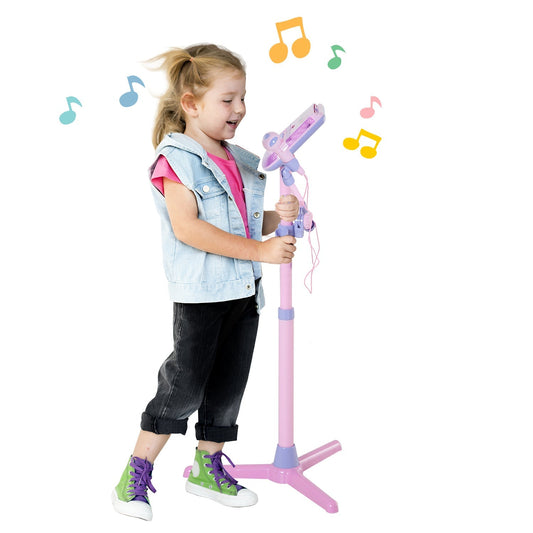 Kids Karaoke Disco Machine Toy Adjustable Microphone Speaker Stand Connected to iPod Phone MP3 Players Light Pink at Gallery Canada