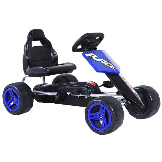 Kids Pedal Go Cart Children Ride On Car Racing Style Children Ride On Car Outdoor Racer Blue - Gallery Canada