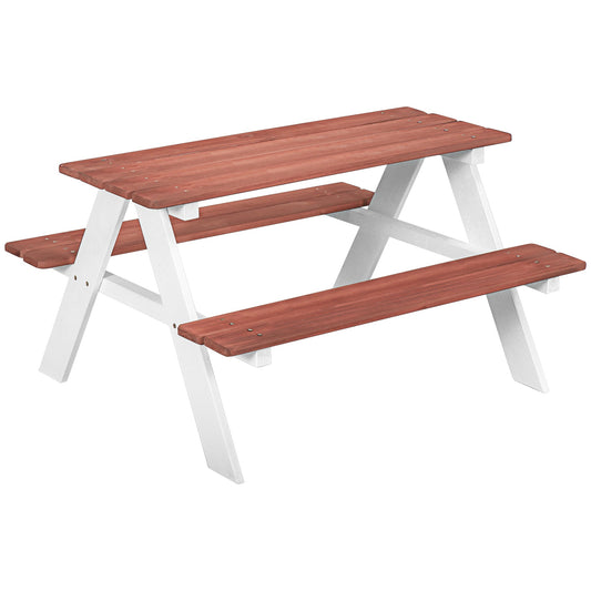 Kids Picnic Table and Chair Set, Wooden Table Bench Set Outdoor Activity for Backyard Garden Lawn, Girls Boys Gift Aged 3-8 Years Old - Gallery Canada