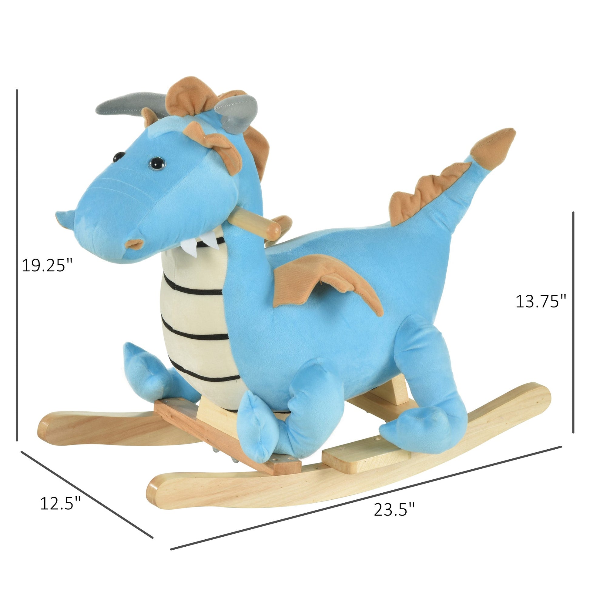 Kids Plush Ride On Rocking Horse Dinosaur Style w/ Sound Handle for 18-36 Months at Gallery Canada