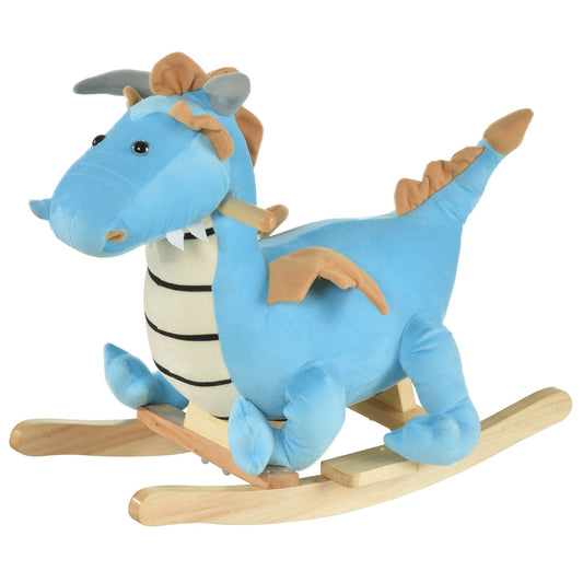 Kids Plush Ride On Rocking Horse Dinosaur Style w/ Sound Handle for 18-36 Months - Gallery Canada