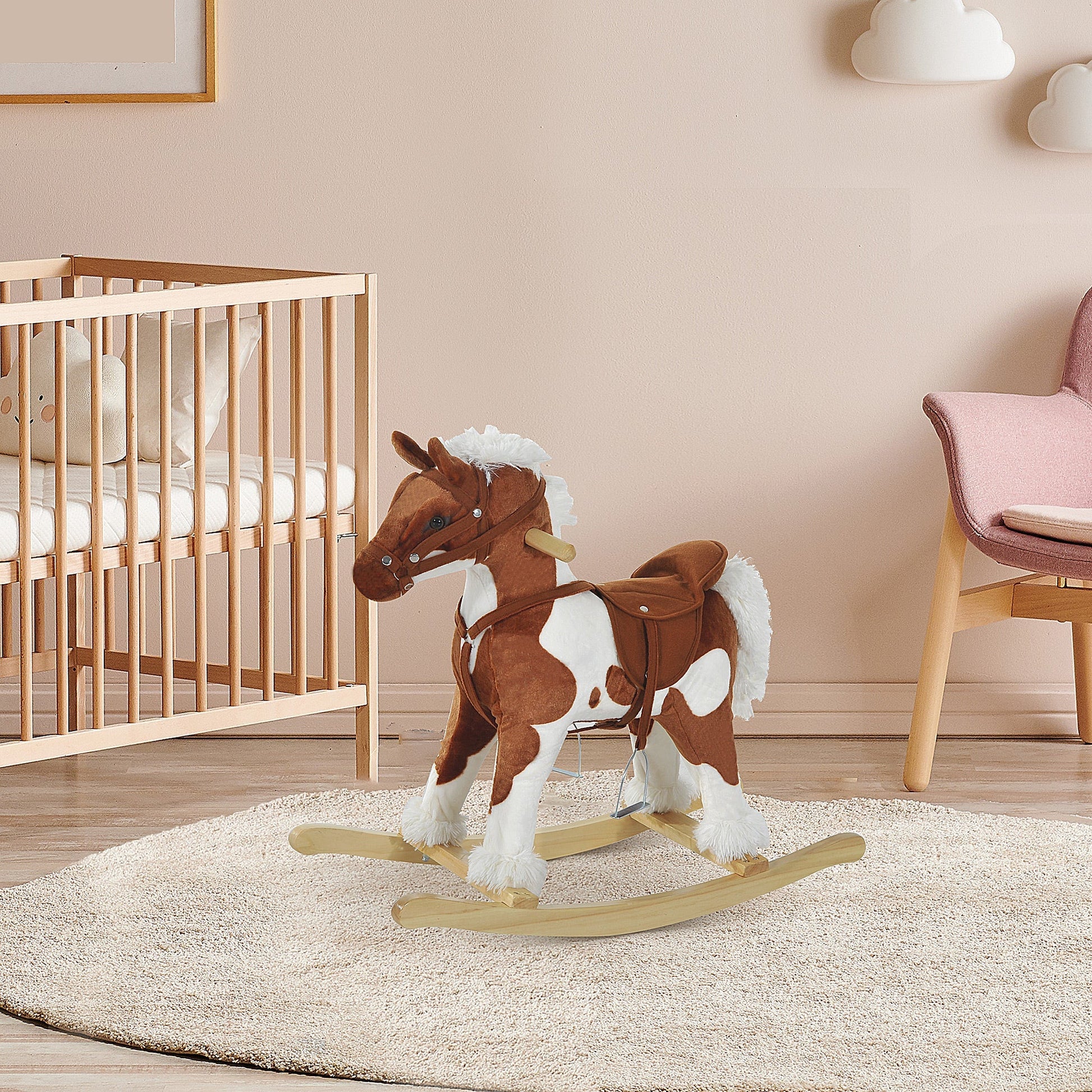 Kids Rocking Horse Ride on Toy for Toddler 3 year old with Nursery Rhyme Music and Light at Gallery Canada