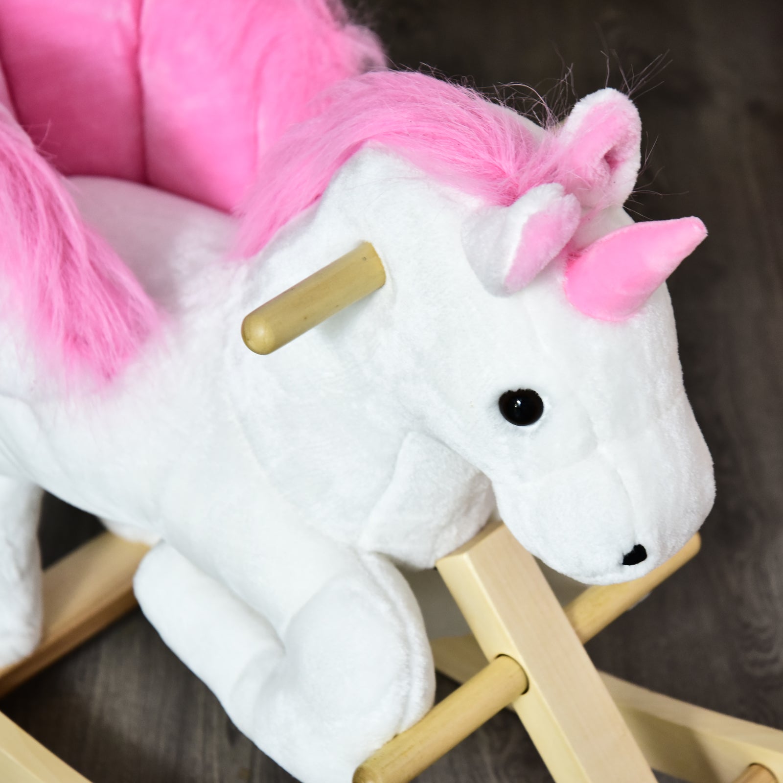 Kids Rocking Horse, Rocking Chair Nursery Plush Unicorn, Child Soft and Warm Ride on toy with Sing Along Song Pink at Gallery Canada