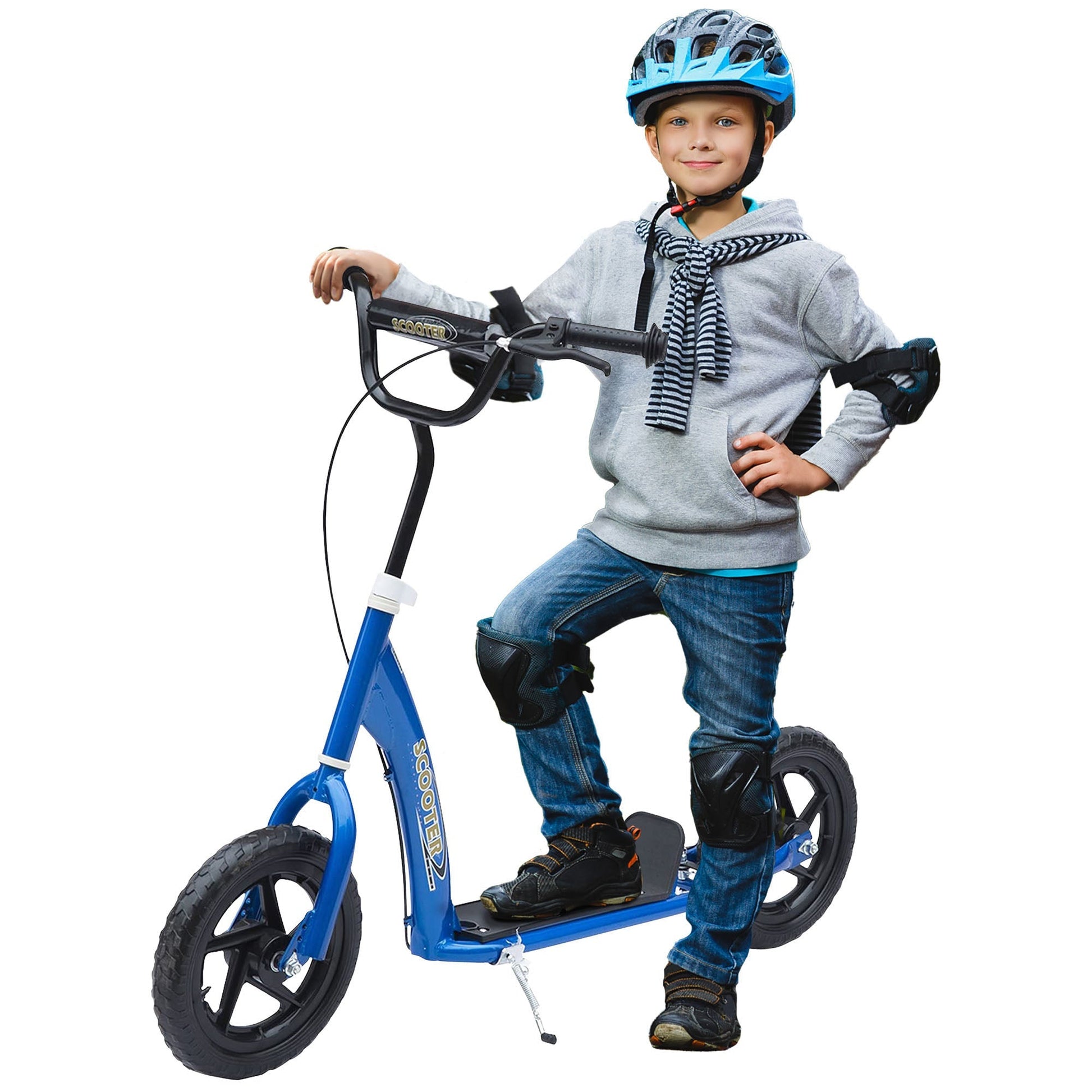 Kids Scooter Street Bike Bicycle for Teens Ride on Toy w/ 12'' Tire for 5-12 Year Old Blue at Gallery Canada
