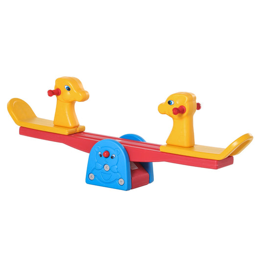 Kids Seesaw Safe Teeter Totter 2 Seats with Easy-Grip Handles Indoor Outdoor Living Room Playroom Backyard Equipment, for 1-4 years old Multicolor - Gallery Canada