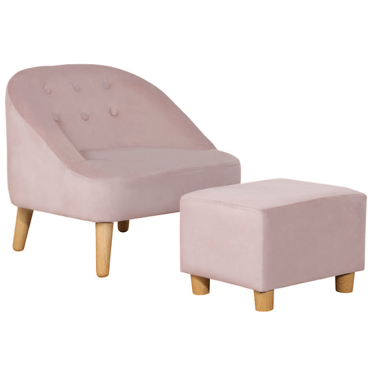 Kids Sofa Set, Toddler Chair, Sofa &; Ottoman for Bedroom, Playroom, Kids Couch for Boys and Girls, Pink at Gallery Canada