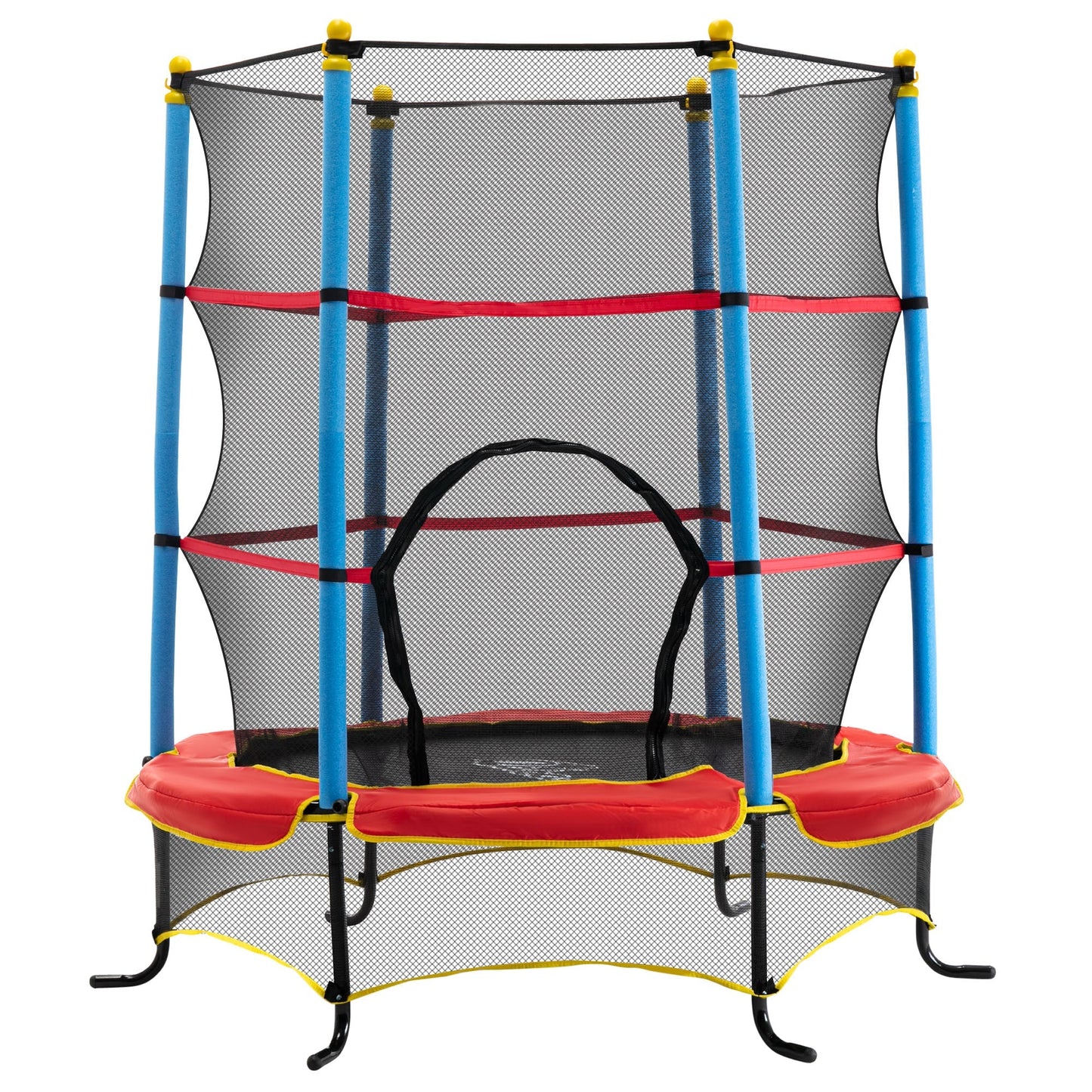Kids Trampoline with Safety Enclosure Net and Built-in Zipper Safety Pad, Indoor Outdoor Exercise Fitness Equipment for Children Toddler Age 3-6 Years Old at Gallery Canada