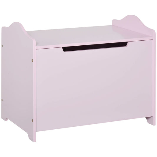Kids Wooden Toy Storage Box Organizer Chest with Magnetic Hinge, Large Chest Space, &; Groove Handle, Pink - Gallery Canada