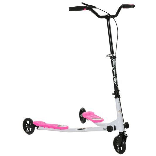 Kids/Adult Drifting Scooter 3 Wheels Scooter Foldable Child Tri Speeder Slider Swing Drifter Winged Push Motion Kickboard Height Adjustable for Age 6+ Pink - Gallery Canada