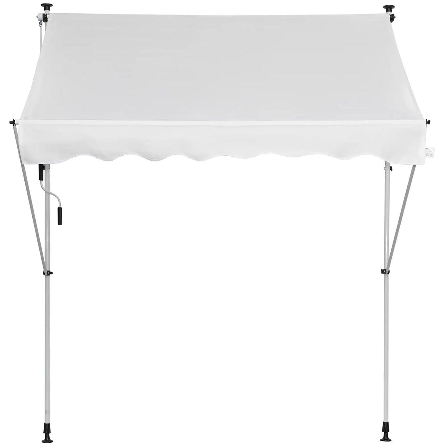 6.6'x5' Manual Retractable Patio Awning, Sun Shade, Water Resistant, White Door Awnings at Gallery Canada