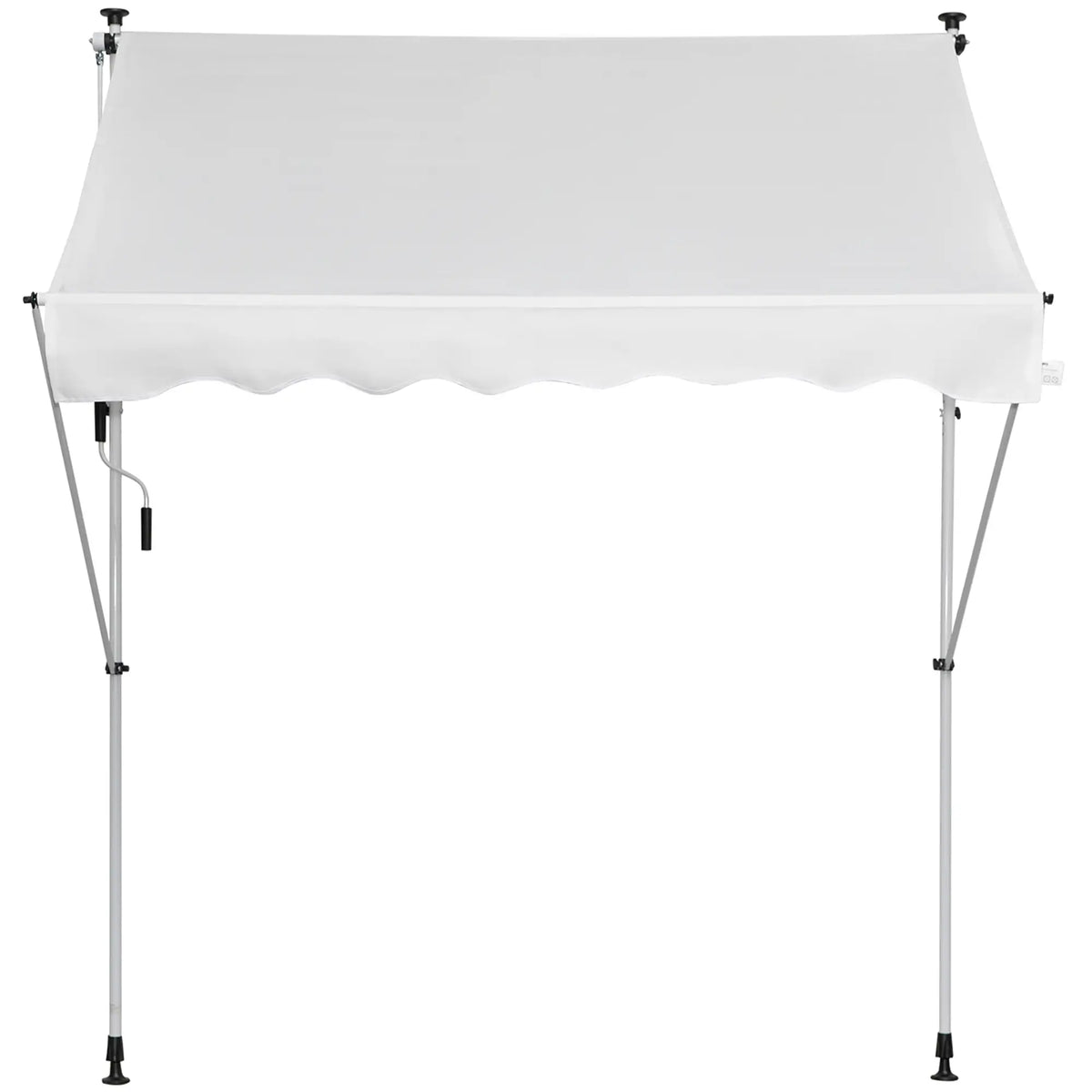 6.6'x5' Manual Retractable Patio Awning, Sun Shade, Water Resistant, White Door Awnings at Gallery Canada