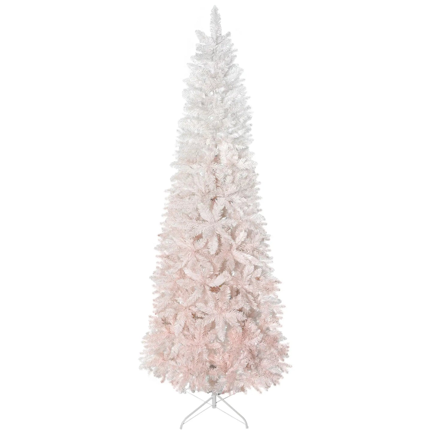 7ft Pencil Artificial Christmas Tree, Pine Realistic Branches, Auto Open, Pink White Pencil Christmas Trees at Gallery Canada
